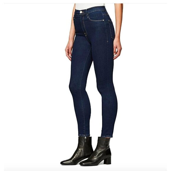 Frame Ali High Rise Cigarette Skinny Dark Rise Denim Jeans NWT Sz 26 - Picture 2 of 12